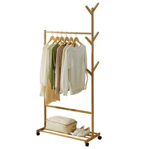 Cuier mobil Vikir tip 2, bambus , 80 x 35 x 174 cm imagine