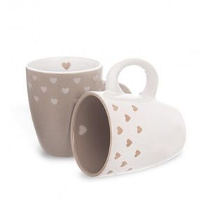 Set de 2 căni ceramice Orion Love Me, 140 ml imagine