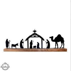 Scenă Nașterea Orion din lemn de mango și metal, 50, 5 x 5 x 18 cm imagine