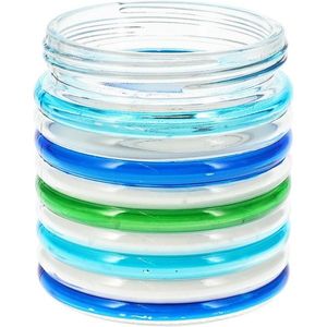 Lumânare repelentă Citronella Stripes, 780 g, 11 xîn 12 cm, albastru imagine