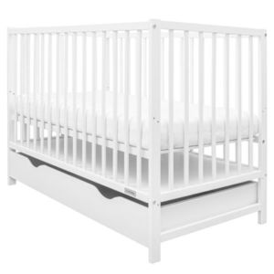 New Baby Pătuț Basic cu sertar, alb imagine