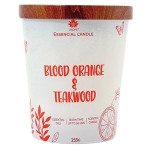 Lumânare Arome din sticlă cu capac metalic 255gBlood orange& Teakwood, portocaliu imagine