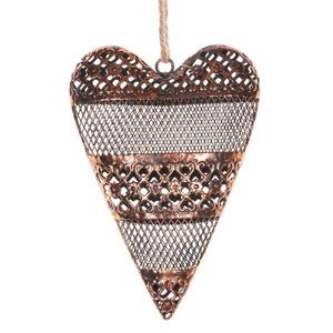 Decorațiune Inimă suspendată din metal 15 x 24 x 4 cm, culoare cupru imagine