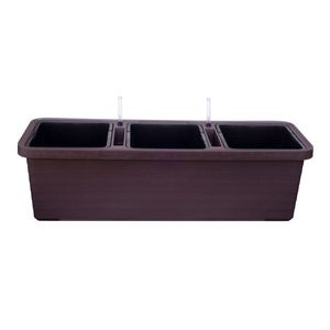 Jardinieră cu auto-irigare Plastia Berberis TRIO, ciocolată imagine