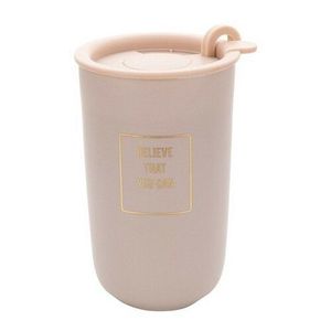 Cană cu perete dublu și capac Florina AUTUMN 330ml, albă imagine