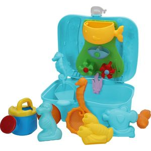 Set de jucării de nisip în cutie, 7 buc, albastru imagine