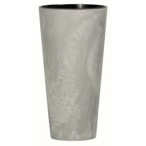 Ghiveci de flori TUBUS SLIM BETON EFFECT cuinserție 30 cm, gri, gri, 4HOME imagine