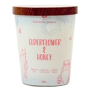 Lumânare Arome în sticlă cu capac metalic 255gElderflower & Honey, roz imagine