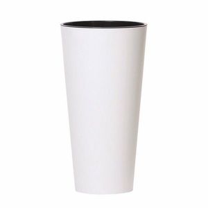 Ghiveci de flori TUBUS SLIM cu inserție 30 cm, albmat, 4HOME imagine