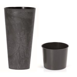 Ghiveci TUBUS SLIM BETON EFFECT cu inserție 30 cm, antracit, antracit, 4HOME imagine