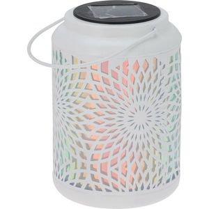 Lampă solară LED Mandala alb, 18 cm, alb cald imagine