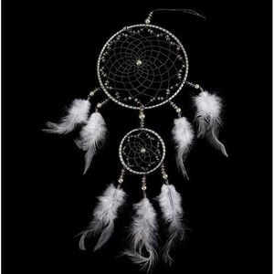 Dreamcatcher din pene, alb, 50 cm imagine