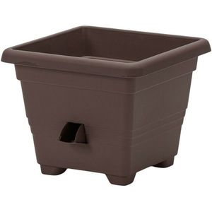 Ghiveci cu autoirigare Plastia Bergamot 25 x 25 cm maro, maro închis, 25 x 25 cm imagine
