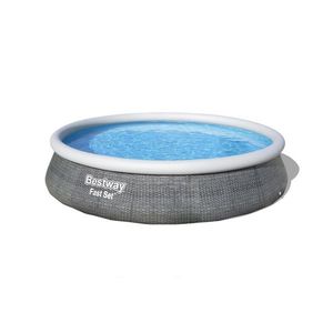 Bestway Piscină supraterană cu filtrare Fast SetRatan, l. 396 cm, h. 84 cm imagine