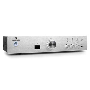 Auna AV2-CD508BT amplificator HiFi argintiu, AUX, bluetooth imagine