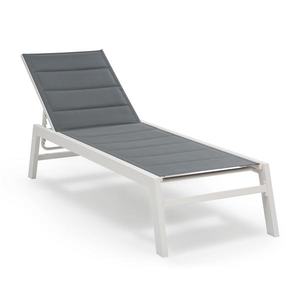 Blumfeldt Renazzo Lounge, șezlong, 70/30 din aluminiu din PVC / PE, din 6 straturi, alb/gri imagine