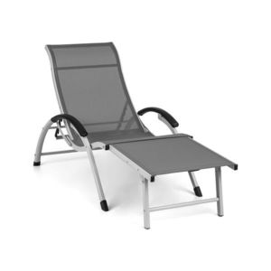 Blumfeldt Sunnyvale, șezlong cu suport pentru picioare, aluminiu, pe 4 niveluri imagine