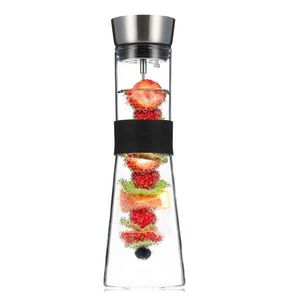 Klarstein Glaswerk Sile, carafă, 1 litru, sticlă borosilicată, țepușă pentru fructe imagine