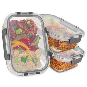 Klarstein Glaswerk Jardine, caserole pentru alimente, set de 3 bucăți, 1 compartiment, 1040 ml, sticlă borosilicată, capac imagine