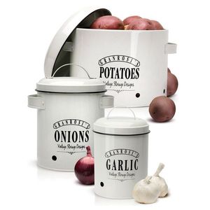 Klarstein Georgia, set de 3 doze alimentare, tablă din oțel emailat, design vintage, inoxidabil imagine
