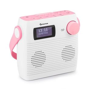 Auna Splash, radio pentru duș, BT, DAB+/UKW, IPX4, port USB, mufă pentru căști, USB-C, baterie imagine