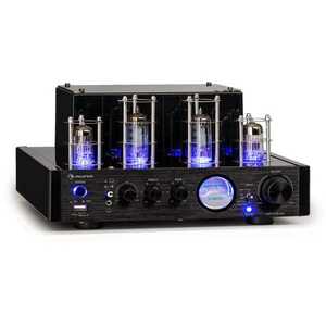 Auna AMP VT Amplificator cu tuburi, amplificator HiFi, 2x35W RMS, BT, Opt./Coax./AUX-In imagine