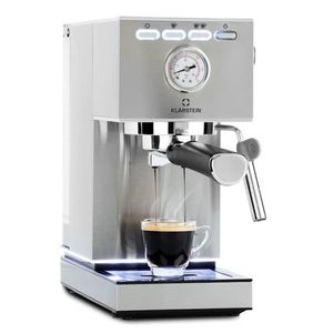 Klarstein Pausa, aparat de cafea espresso, 1350 Watt, presiune 20 bar, rezervor de apă: 1, 4 litri, oțel inoxidabil imagine
