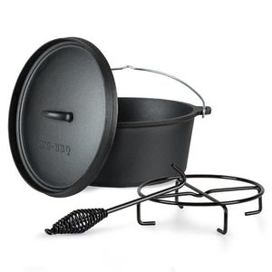 Klarstein Galloway, oală din fontă, 5.8 oală barbecue, fontă, dimensiune M/5.8 qt/5, 5 l imagine