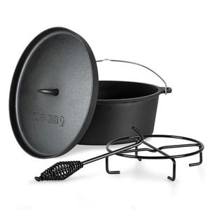 Klarstein Galloway, oală din fontă, 11.3 oală barbecue, fontă, dimensiune XL / 11.3 qt / 10, 7 l imagine