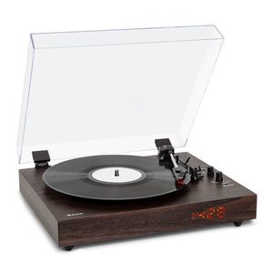 Auna TT-Classic Chrono, gramofon, capac împotriva prafului, Bluetooth, inclusiv reproducătoare 33/45/78 RPM imagine
