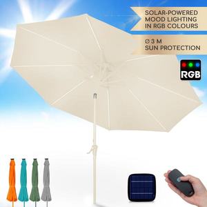 Blumfeldt Calais, umbrelă de soare, LED, cadru din aluminiu, husă din poliester, protecție UV 50 imagine