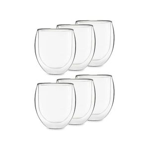 Feelino Ice set, 6 cești de ceai, set de 6, 400 ml, sticlă borosilicată de înaltă calitate, sigură pentru mașina de spălat vase imagine