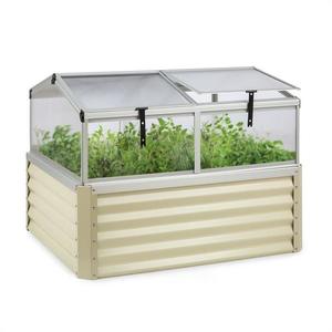 Blumfeldt High Grow Advanced, ghiveci cu acoperiș, 120x95x100cm, 540l, oțel, bej imagine
