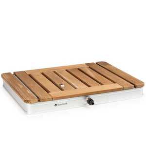 Blumfeldt Sumatra Teak Square, duș de grădină, aluminiu, lemn de tec, mâner. imagine