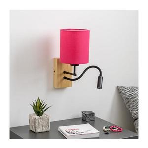 Lampă LED de perete Brilagi NUBILA WOOD 1xE27/25W/230V + LED/3W stejar/roz imagine