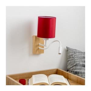 Lampă LED de perete Brilagi NUBILA WOOD 1xE27/25W/230V + LED/3W stejar/roșu Pompeian imagine