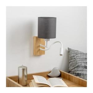 Lampă LED de perete Brilagi NUBILA WOOD 1xE27/25W/230V + LED/3W stejar/antracit imagine