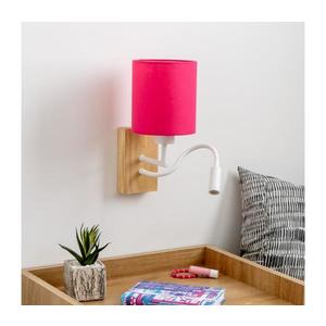Lampă LED de perete Brilagi NUBILA WOOD 1xE27/25W/230V + LED/3W stejar/roz imagine