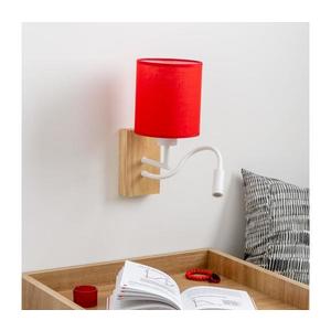 Lampă LED de perete Brilagi NUBILA WOOD 1xE27/25W/230V + LED/3W stejar/roșu imagine