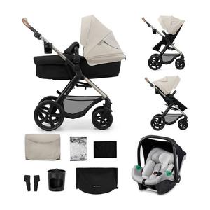Cărucior de copii combinat 3 în 1 KINDERKRAFT MOOV 2 Moonlight grey + scaun auto MINK PRO imagine
