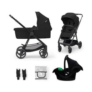 Cărucior de copii combinat 3 în 1 KINDERKRAFT NEWLY Classic black + scaun auto MINK PRO imagine