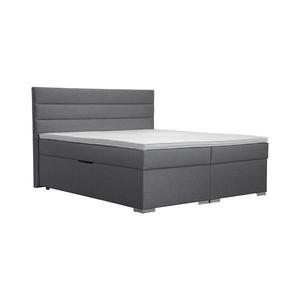 Pat tapițat cu spațiu de depozitare și saltele cu toper NEW BOLERO 160x200 cm gri imagine