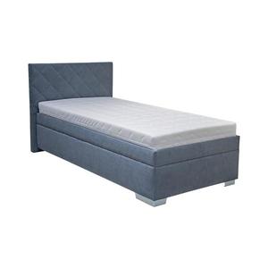 Pat tapițat cu spațiu de depozitare și saltea LANA 90x200 cm albastru imagine