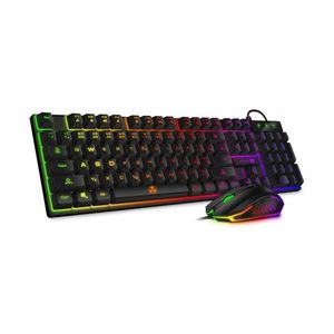 Tastatură de joc și maus de joc LED RGB cu fir CONNECT IT CKM-3200-CS negru imagine