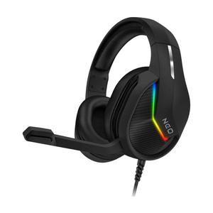 Căști LED RGB cu fir cu microfon pentru jocuri video CONNECT IT CHP-3595-BK negru imagine
