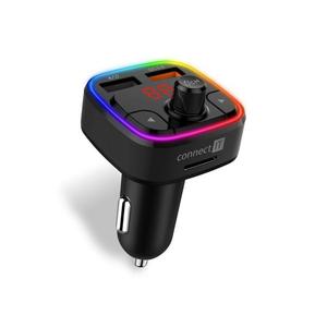 Transmițător FM LED RGB auto cu Bluetooth CONNECT IT CCC-9090-BK negru imagine