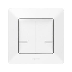 Întrerupător inteligent fără fir dublu VALENA 1xCR2032 Wi-Fi IP40 Legrand 752187 imagine