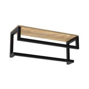 Suport de prosoape de perete cu raft 14x40 cm negru imagine