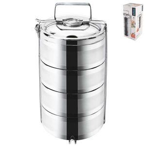 Suport pentru alimente termo din oțel inoxidabil, 4 niveluri, diametru 16 cm imagine