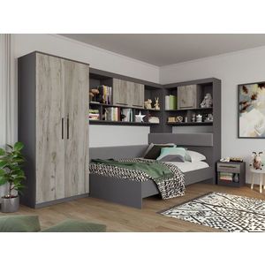 Set Dormitor Colt Lucio C8 Gri / Lemn imagine